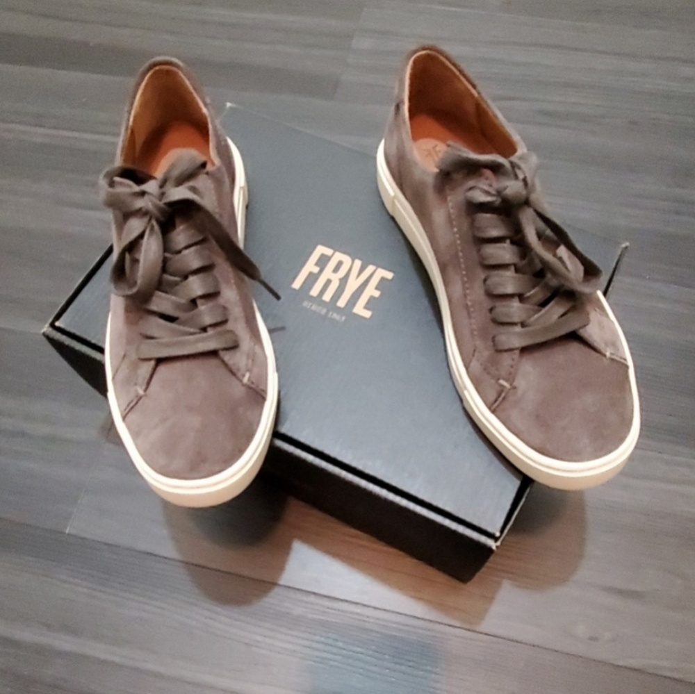 Frye Gemma Cap Charcoal Suede Sneakers